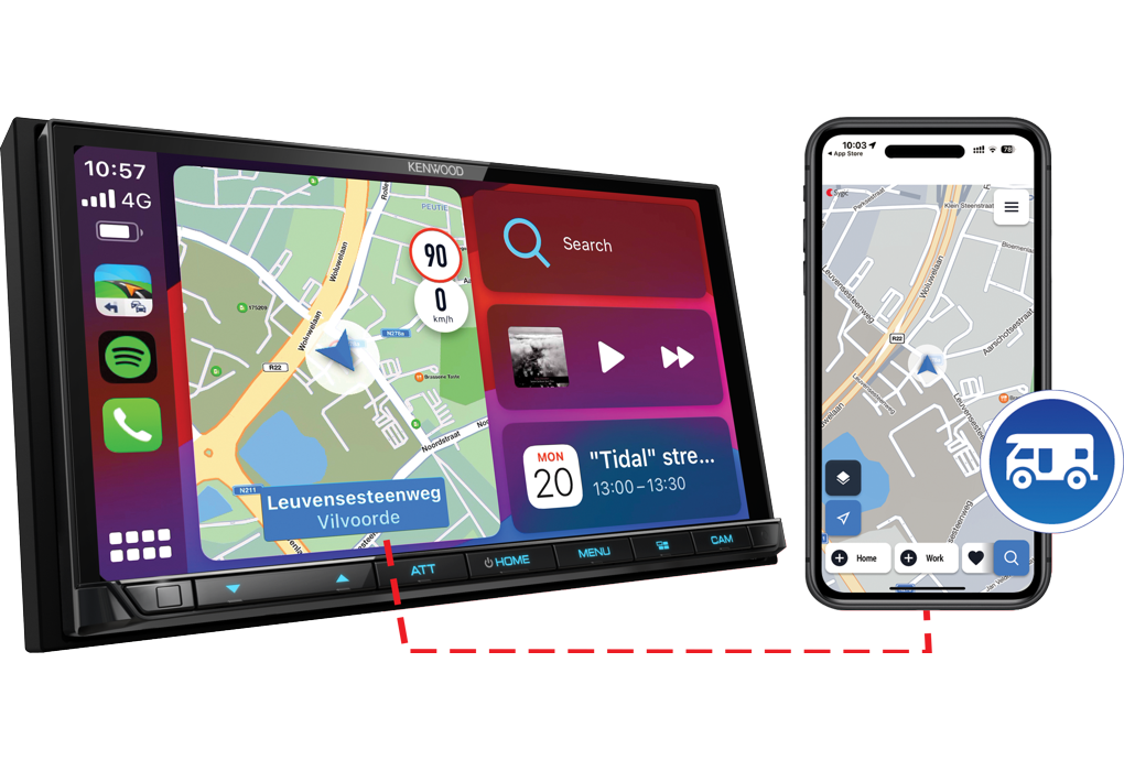 Kenwood DMX8021DABCAMPER + Sygic GPS Navigation with Caravan
