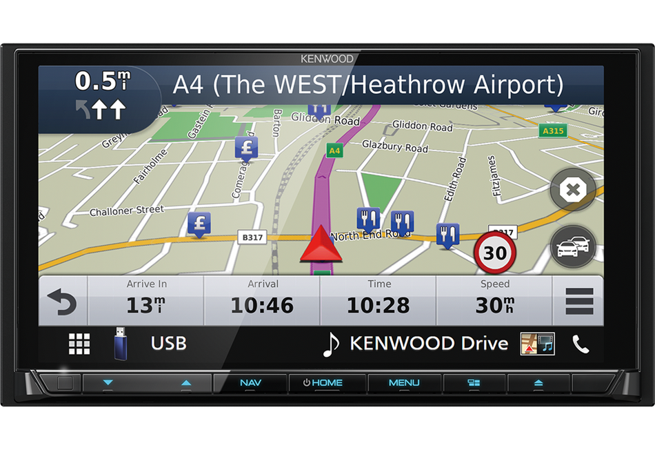 Kenwood DNX9190DABS - 6.8" HD Screen Garmin Navigation Bluetooth DAB+ Apple CarPlay Android Auto