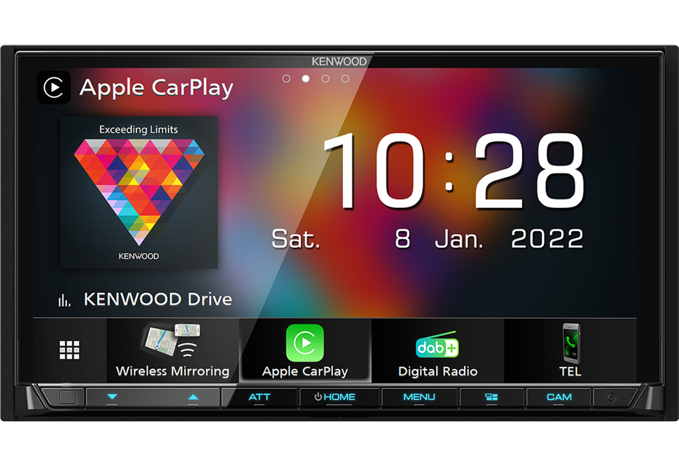 Kenwood DMX8021DABS 7" Double DIN DAB Bluetooth Wireless Android Auto & Apple CarPlay WIFI