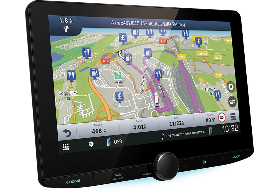 Kenwood DNR992RVS 10.1" Truck / Camper Navigation System Bluetooth DAB+ Android Auto CarPlay Floating