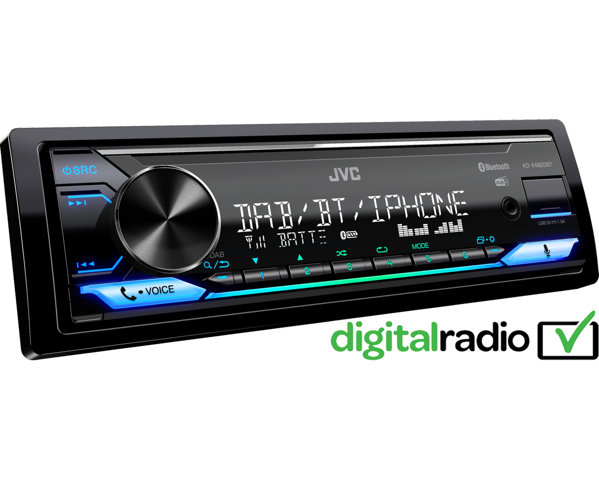 Bluetooth Front JVC KD-X482DBT Mechless Digital Media Receiver with Bluetooth Front US ...