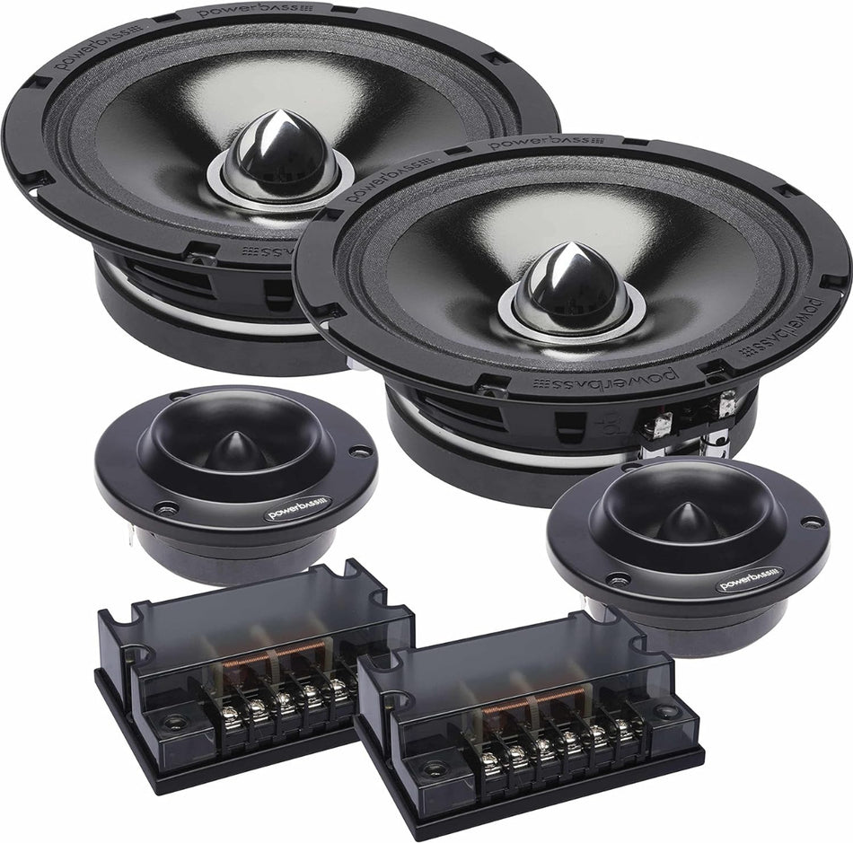 PowerBass 4XL-65C 6.5" 2-Way 400 Watt Shallow Mid Range Component Speaker System