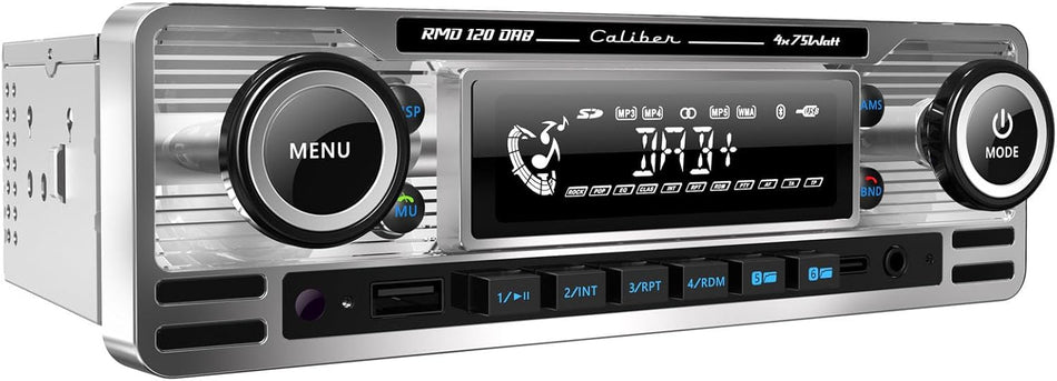 Caliber RMD120DAB Retro Radio with Digital Radio, FM, Bluetooth & Aux Input (Chrome)