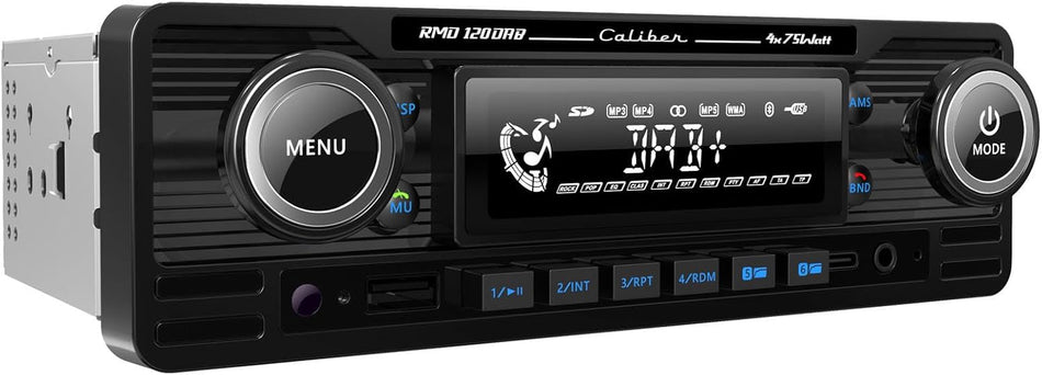 Caliber RMD120DAB-B Retro Radio with Digital Radio, FM, Bluetooth & Aux Input (Black)