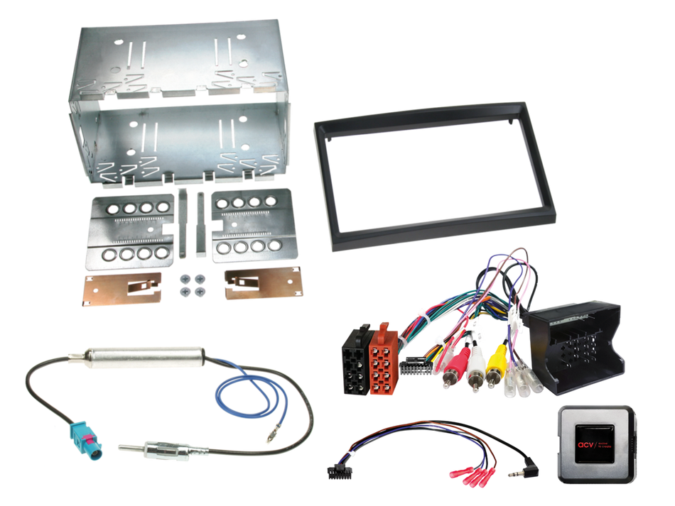 Connects2 CTKPE03 (621040-02-2) Peugeot 207 307 2005> Black Double DIN Fascia Fitting Kit