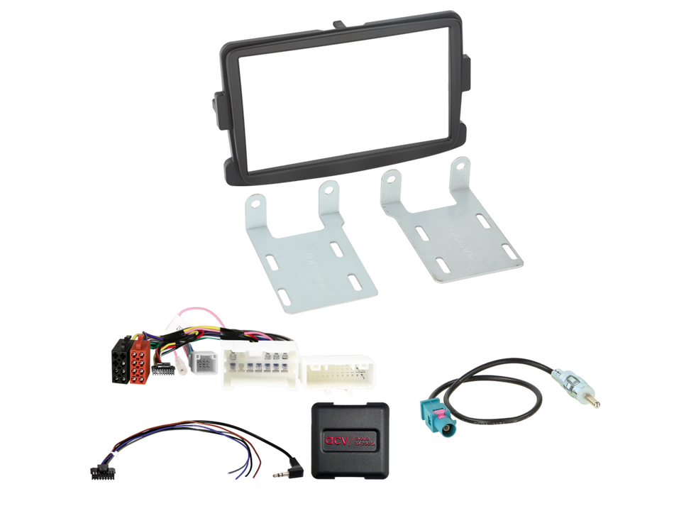 ACV 621250-14-1 Renault Captur 2013> 2017 Black Double DIN Facia Installation Kit