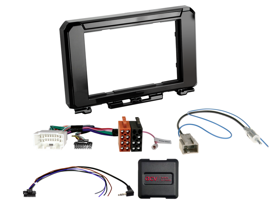 ACV 621294-17-1 Suzuki Jimny 2018 - 2024 Gloss Black Double DIN Radio Installation Kit