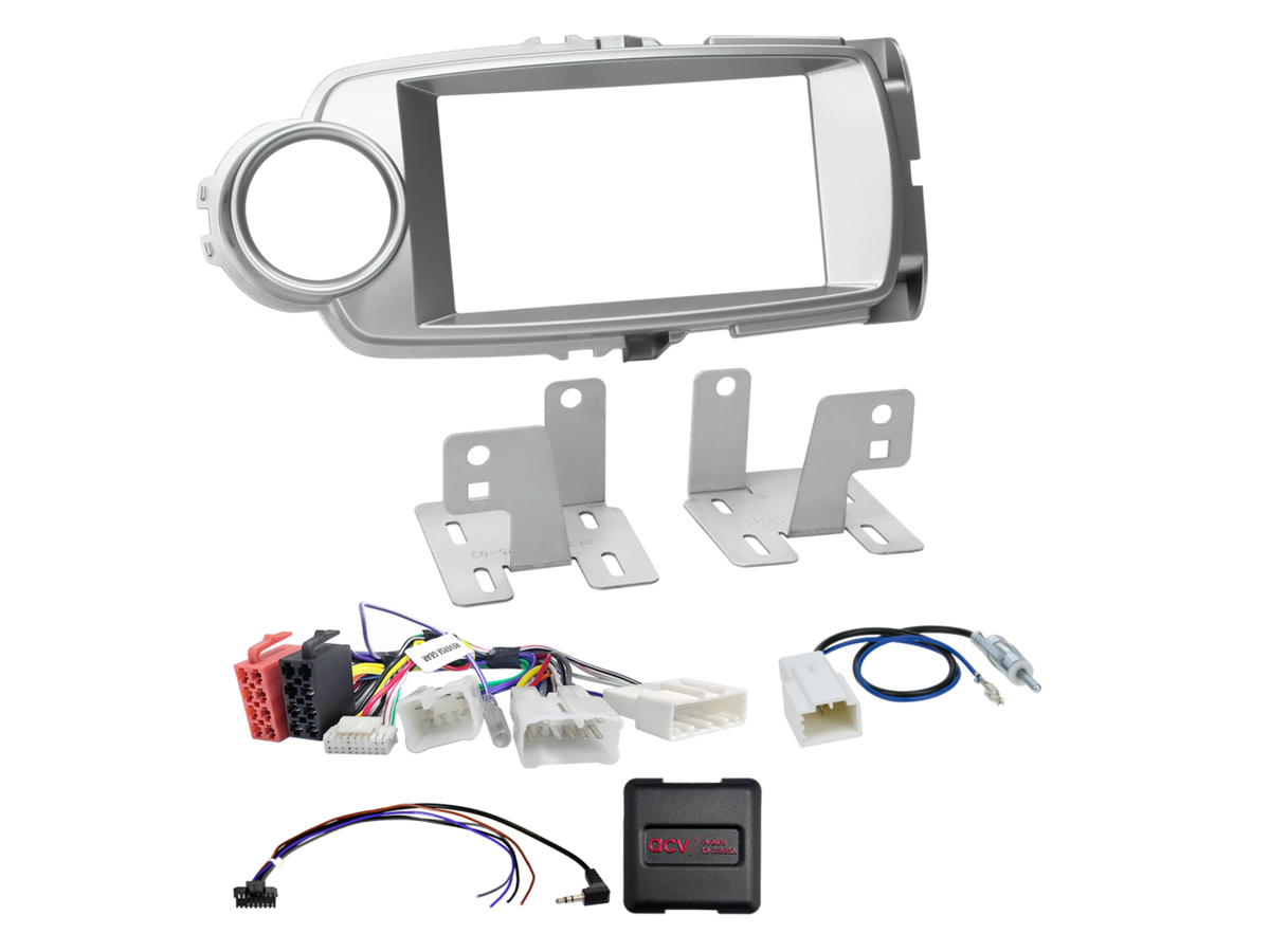 ACV Adaptateur 2-DIN Soft Touch Pour Toyota Yaris 2014 - Noir