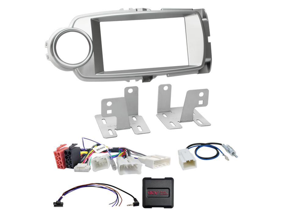 ACV 621300-25-1 Toyota Yaris 2011 - 2014 Silver Double DIN Radio Installation Kit