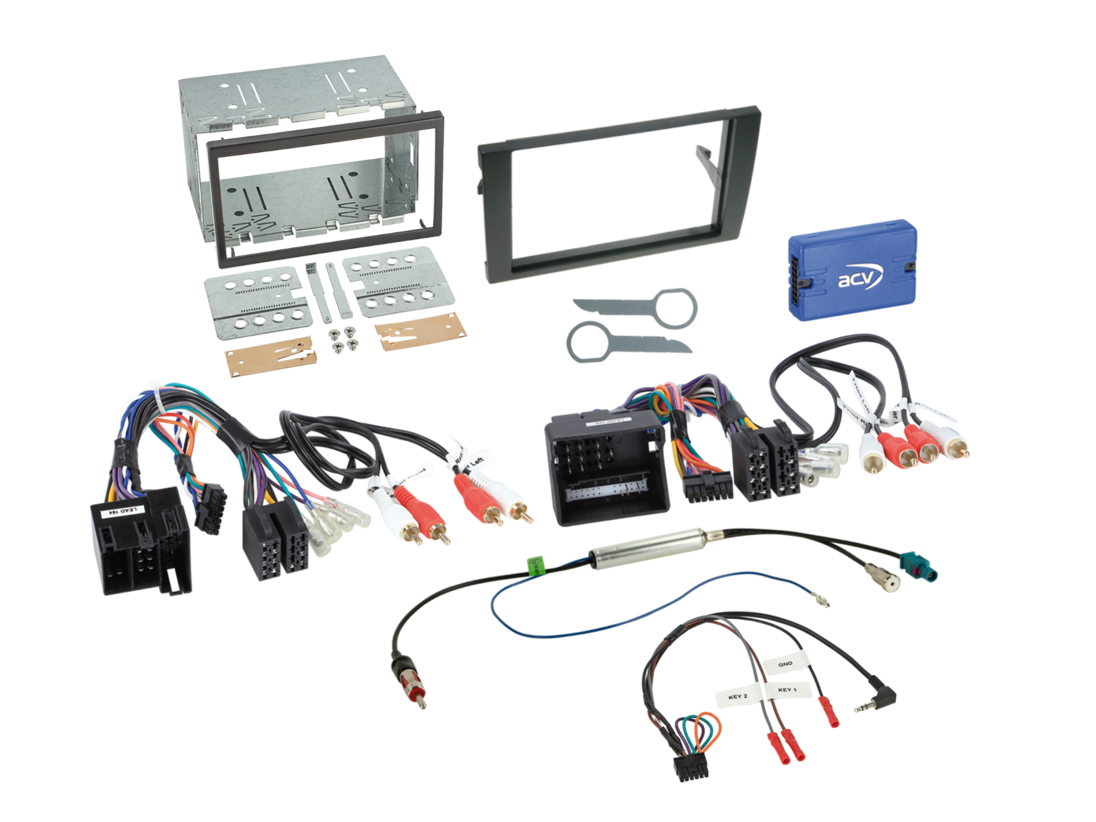 Car Audio Control Module ACV AKAU02 Audi A4 B6/B7 2000-2009 Double DIN Stereo Installation Kit ...