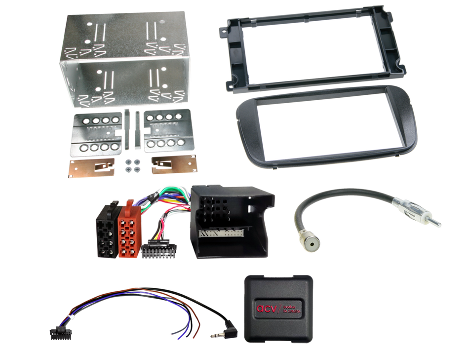 ACV 621114-19-4 Ford Focus Mondeo 2007> 2014 Black Double DIN Stereo Fitting Kit