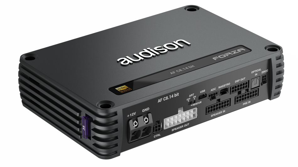 Audison AF C8.14 bit DSP Amplifier, 800W, 14 CH DSP + 8 x 100 W @ 2 ohm, D-class Fully Bridgeable