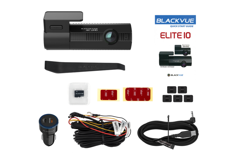 Blackvue Elite 10 4K Front Only Dascam, 64GB SD, Sony Starvis 2, Dual HDR, Parking Mode