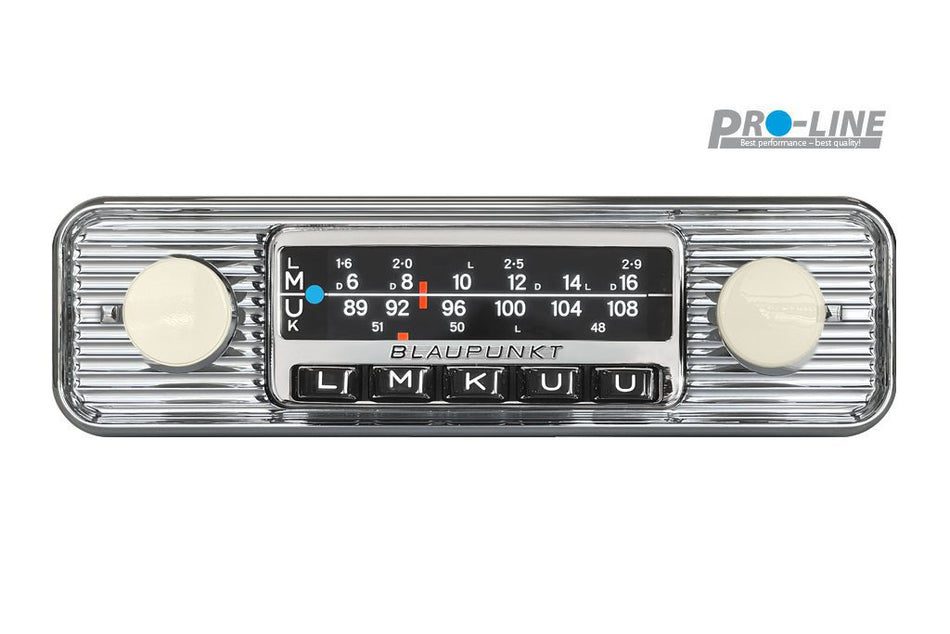 Blaupunkt Frankfurt Stereo Classic (Ivory) 70s car radio (from 1970) with 3″ Digital Colour Display, DAB+ FM High-End Tuner, Bluetooth, USB, AUX