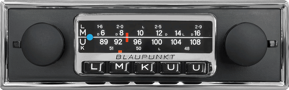 Blaupunkt Frankfurt Stereo (Black) 70s car radio (from 1970) with 3″ Digital Colour Display, DAB+ FM High-End Tuner, Bluetooth, USB, AUX (Copy)