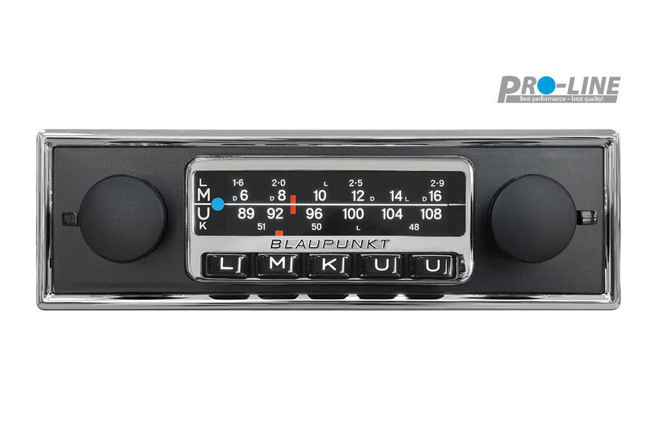 Blaupunkt Frankfurt Stereo (Black) 70s car radio (from 1970) with 3″ Digital Colour Display, DAB+ FM High-End Tuner, Bluetooth, USB, AUX