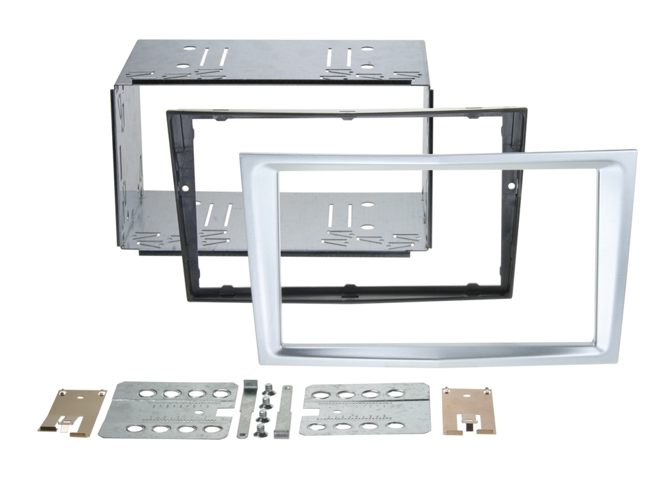 ACV 381230-24-4 Matt Chrome Double DIN Facia Kit for Vauxhall Corsa, Astra, Zafira 2005>