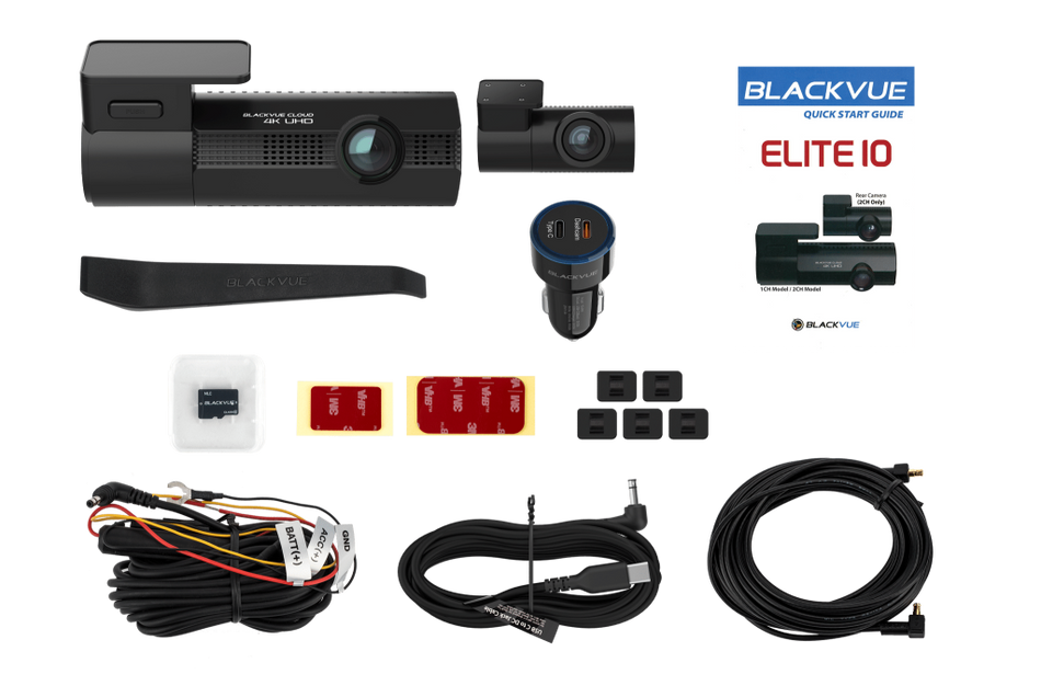 Blackvue Elite 10 4K Front & 4K Rear Dascam, 64GB SD, Sony Starvis 2, Dual HDR, Parking Mode