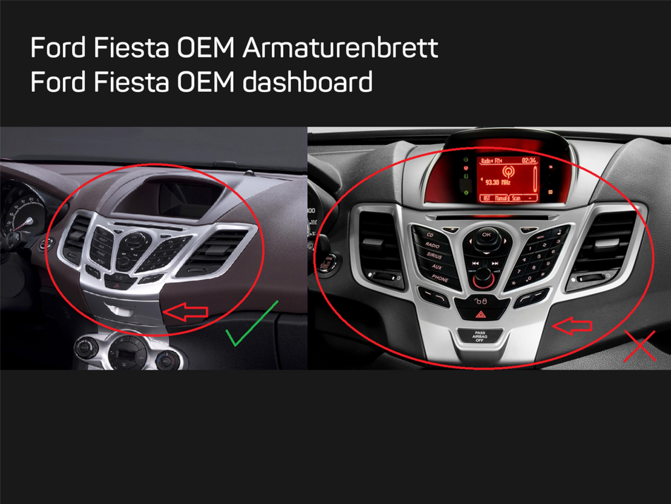 ACV 381114-21-1 Ford Fiesta (JA8) Double Din Fascia Adapter With Top Display (Black)