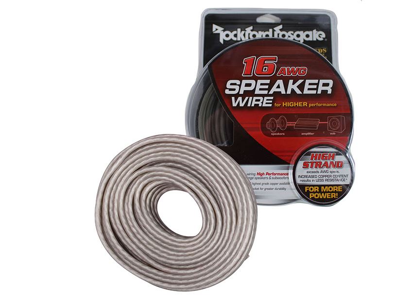 Rockford Fosgate RFWP16-30 16 Gauge AWG Speaker Wire Packaged 30 Foot Black/Silver