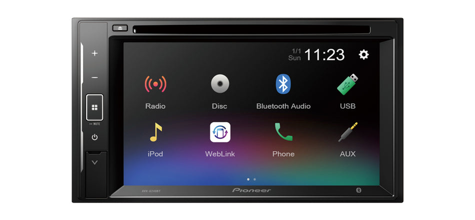 Pioneer AVH-A240BT 6.2" Double Din Touch Screen Stereo Bluetooth CD MP3 DVD USB