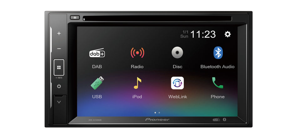 Pioneer AVH-A240DAB 6.2" Double Din Touch Screen Stereo Bluetooth CD MP3 DVD USB DAB Radio