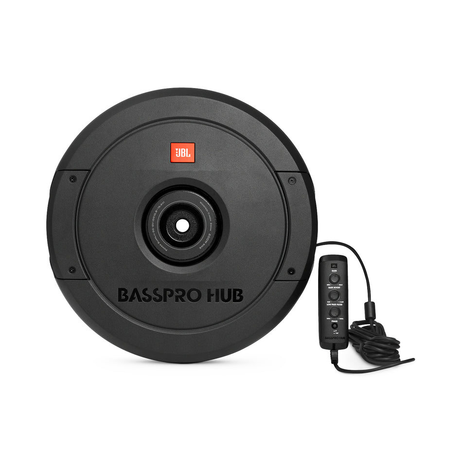 JBL BassPro Hub - 200W RMS Spare Tire Powered Amplified Subwoofer Bass System