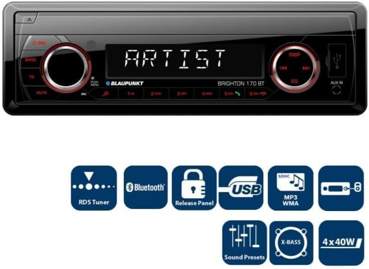 Blaupunkt Brighton 170BT - Mechless Bluetooth USB Aux Car Stereo