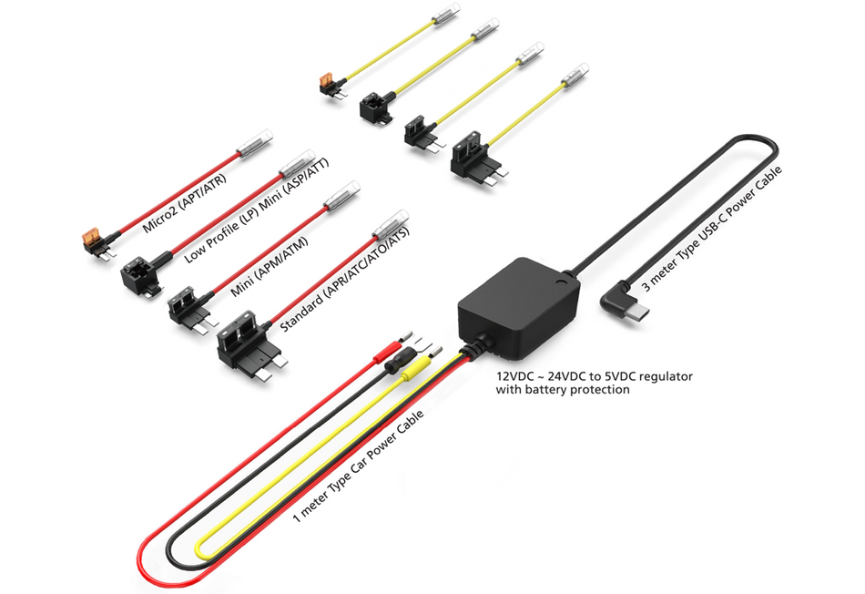 Kenwood CA-DR1130 Dash Cam hard-wired kit for extended Parking Mode