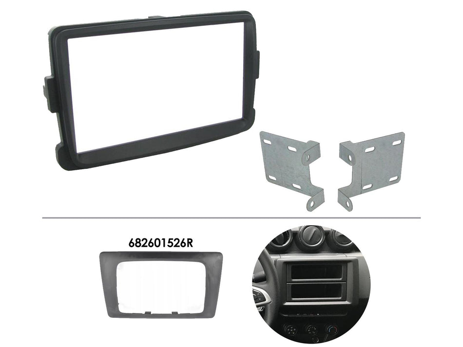 Connects2 CT23DC08 Dacia Duster Sandero 2012> 2016 Grey Double DIN Fascia