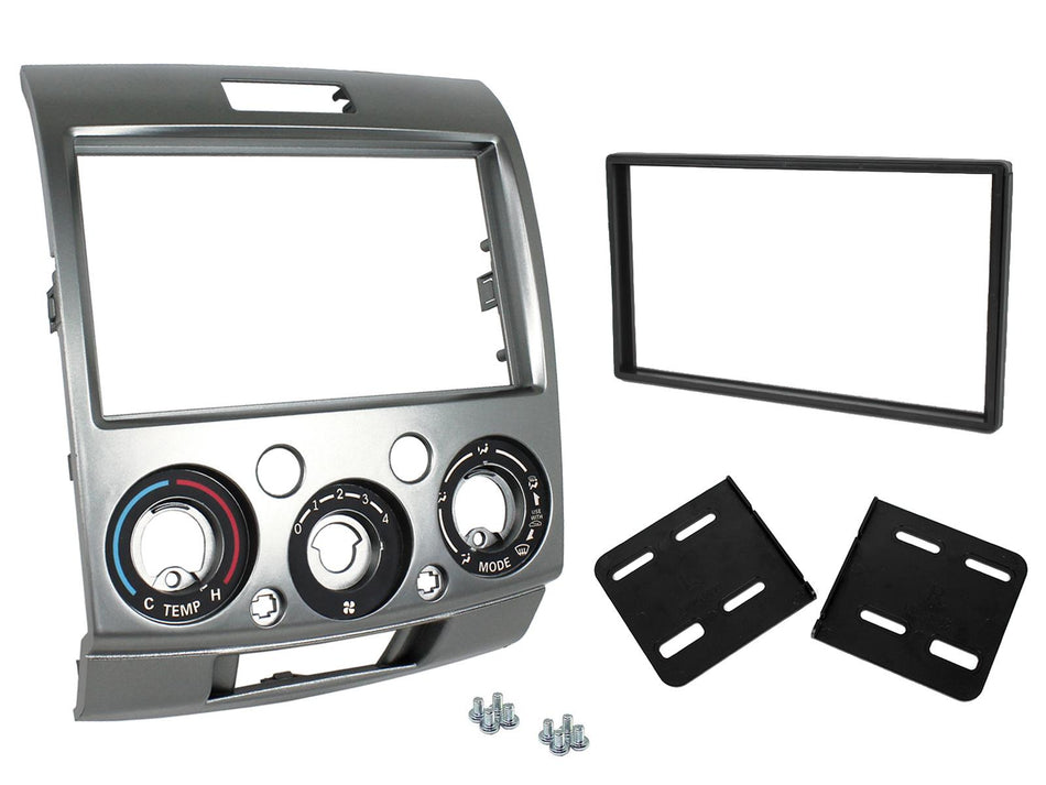 Connects2 CT23MZ09 Mazda BT-50 2007> 2014 Silver Double DIN Fascia