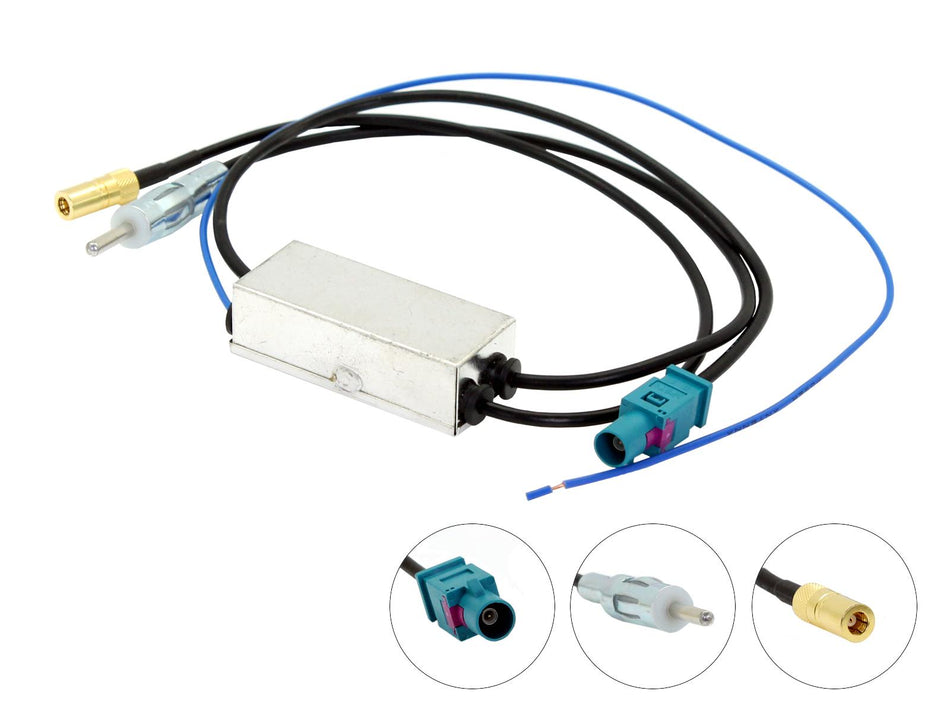 Connects2 CT27AA152 Amplified Fakra to DIN with SMB connector