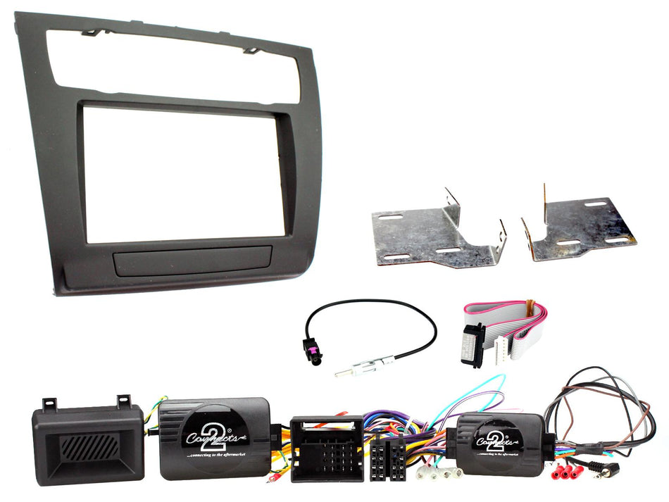 Connects2 CTKBM08 BMW 1 Series 2007> 2013 Black Double DIN Radio Installation Kit with Auto A/C