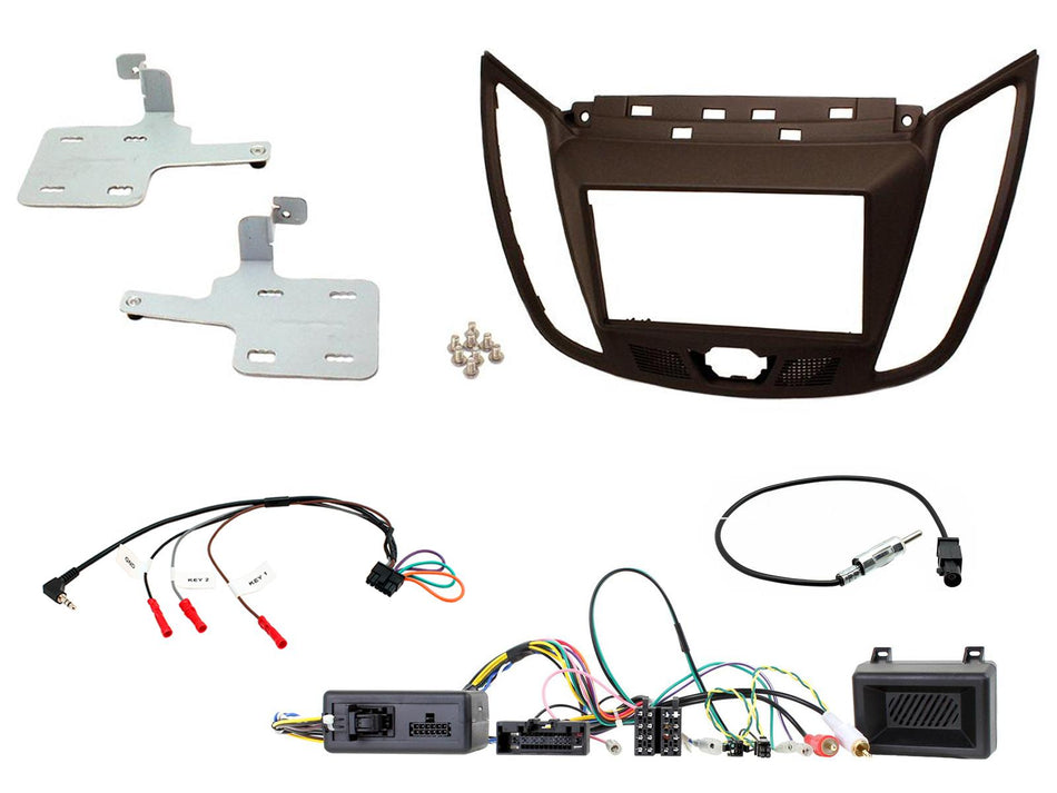 Connects2 CTKFD35 Ford C-Max 2010> Dark Brown Double Din Radio Installation Kit