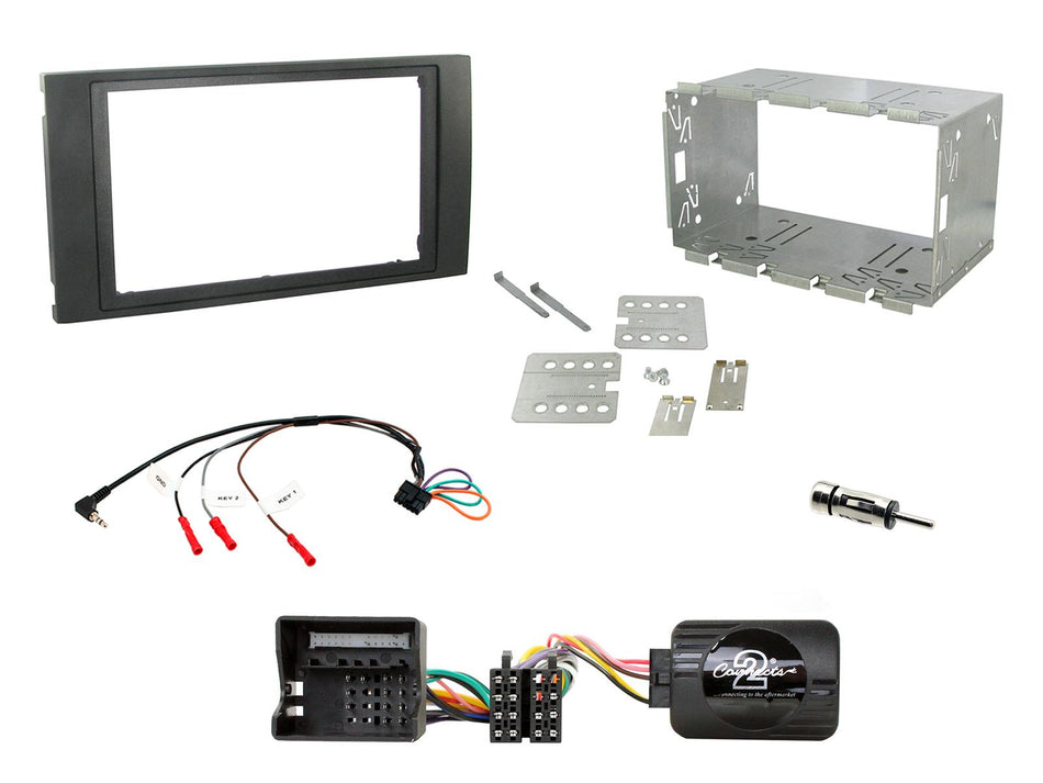 Connects2 CTKFD46 Ford Fiesta Focus C-Max 2003> Black Double Din Radio Installation Kit