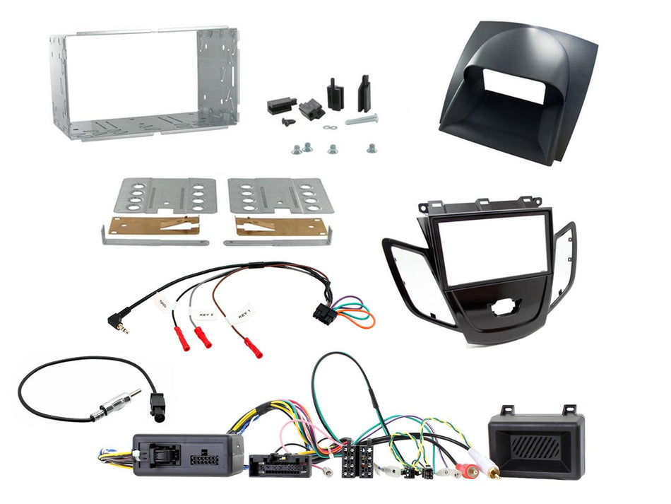 Connects2 CTKFD72 Ford Fiesta 2010> 2012 Piano Black Double DIN Stereo Fitting Kit