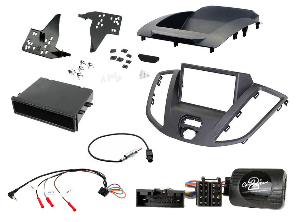 Connects2 CTKFD87 Ford Transit V363 2015> Matt Black Single Double DIN Radio Installation Kit