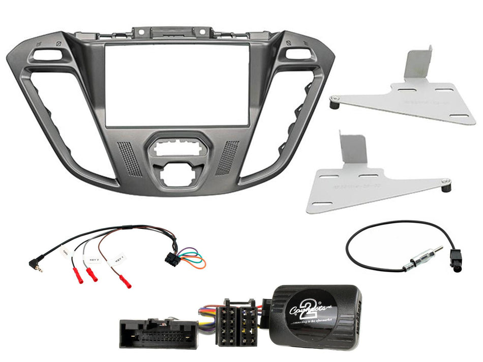 Connects2 CTKFD92 Ford Transit-Custom 2016> 2021 (Euro 6 Model Only) Phoenix Silver Double DIN Radio Installation Kit