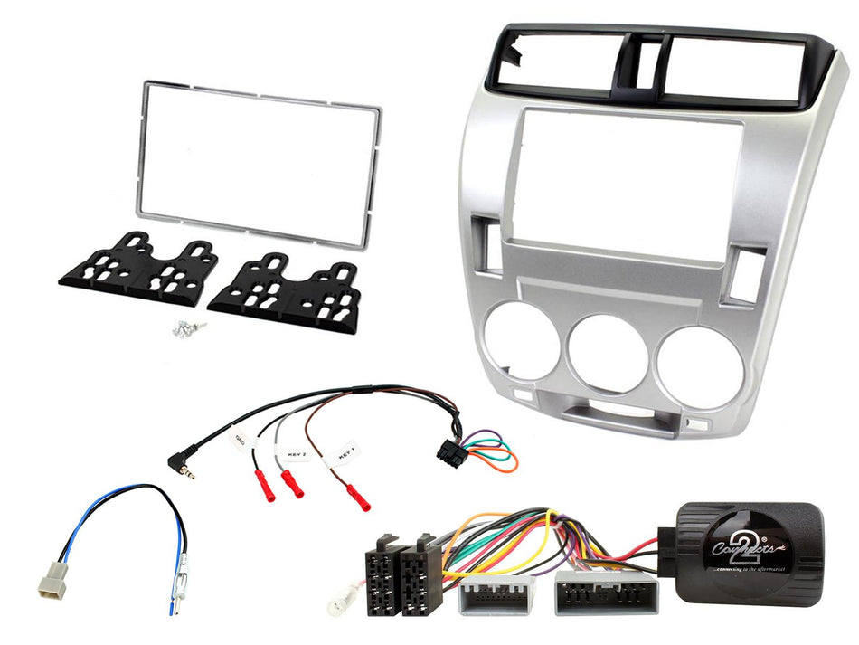 Connects2 CTKHD03 Honda City 2008> Silver Double DIN Radio Installation Kit