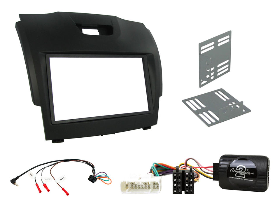 Connects2 CTKIZ02 Isuzu D-Max 2012> Black Double DIN Fascia Fitting Kit