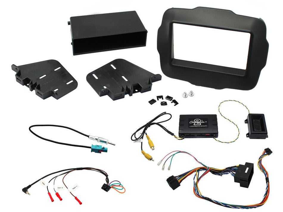 Connects2 CTKJP01 Jeep Renegade 2015> Black Double DIN Radio Installation Kit