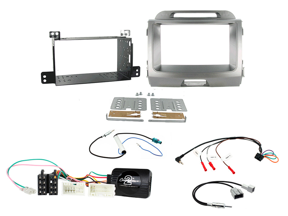 Connects2 CTKKI13 Kia Sportage 2010> Non Amplified Light Grey Double DIN Radio Installation Kit