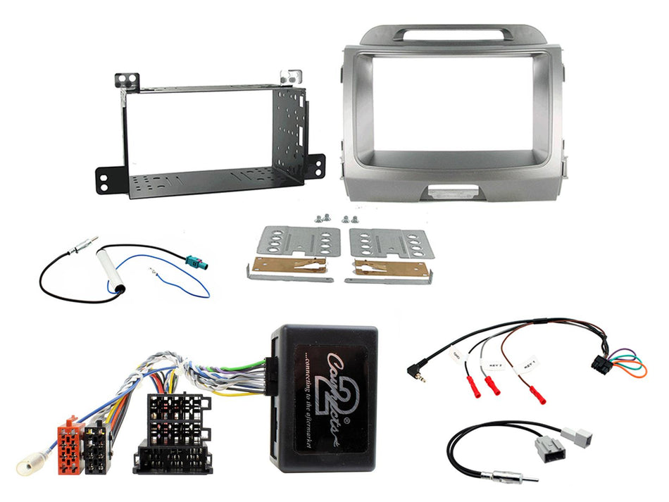 Connects2 CTKKI14 Kia Sportage 2010> Amplified Light Grey Double DIN Radio Installation Kit