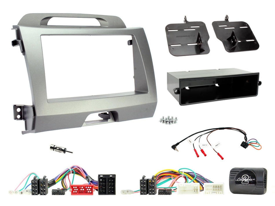 Connects2 CTKKI29 Kia Sportage 2011> Non Amplified Silver Single/Double DIN Radio Installation Kit