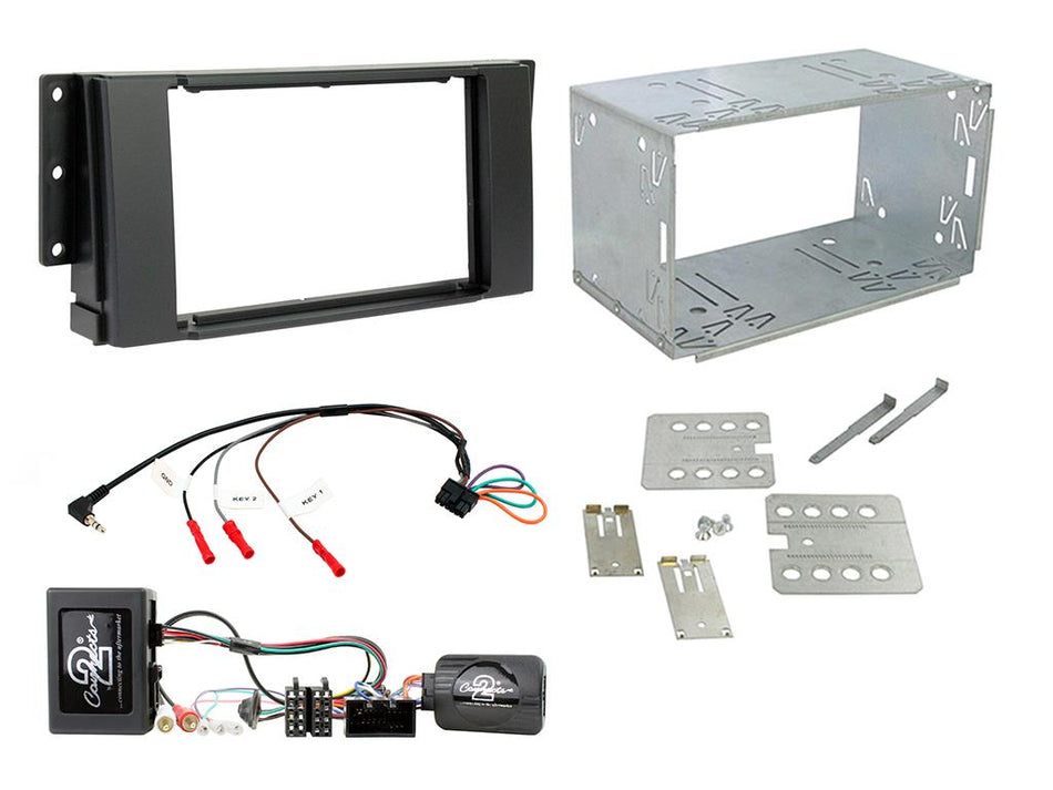 Connects2 CTKLR06 Range Rover Sport 2005> 2009 Fibre Optic Black Double DIN Fitting Kit