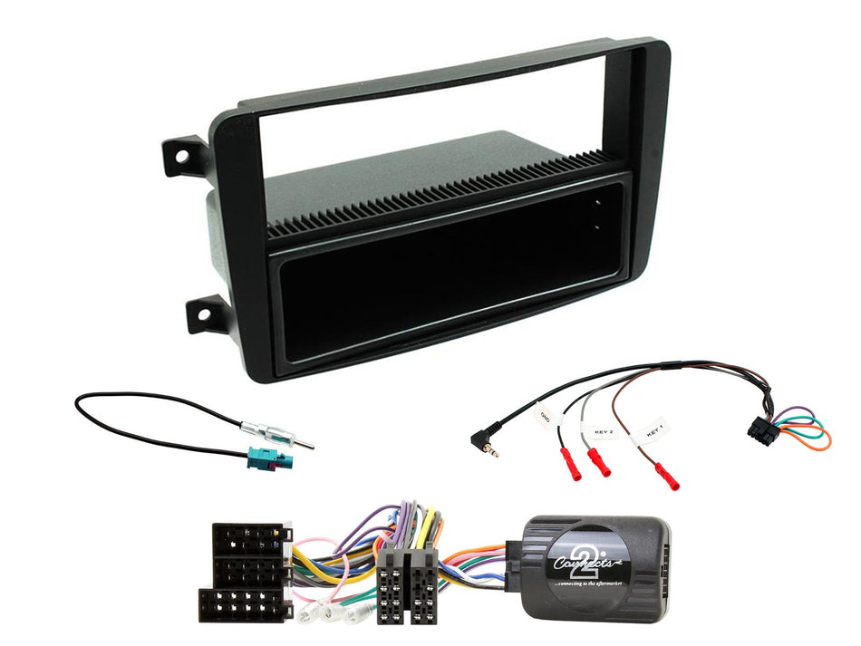 Connects2 CTKMB21 Mercedes C Class W203 2001> 2004 Black Single DIN Radio Installation Kit