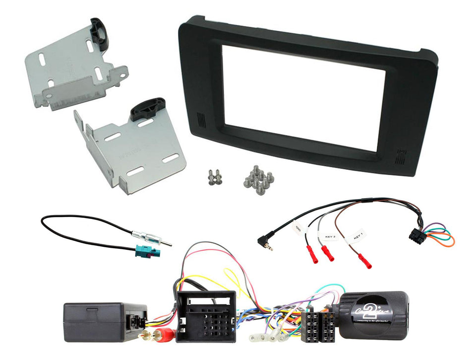 Connects2 CTKMB22 Mercedes ML 2005> 2011 Fibre Amp Black Double DIN Radio Installation Kit