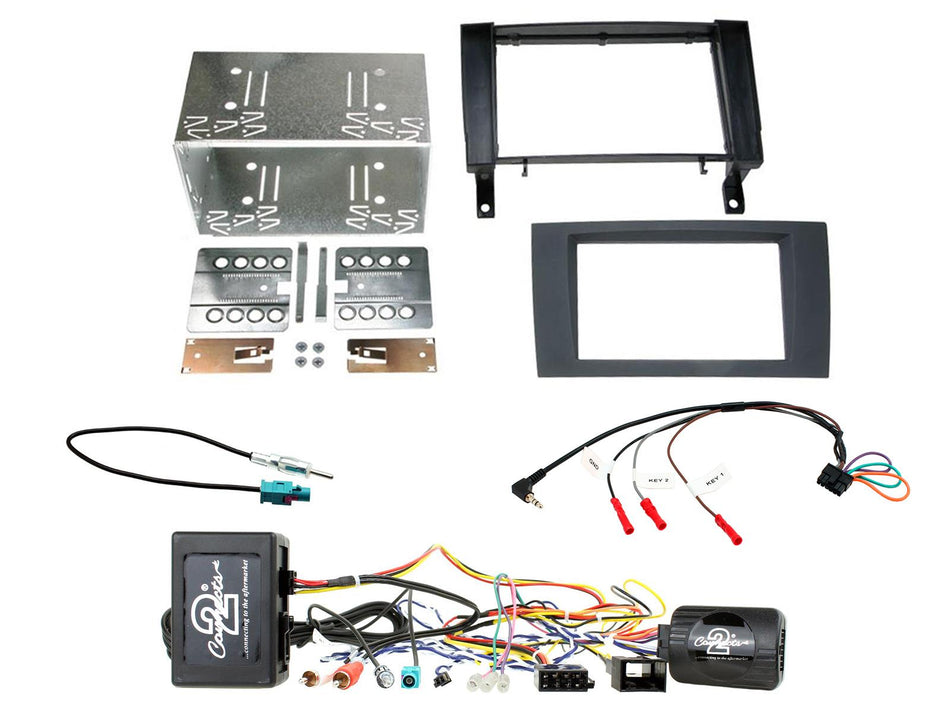 Connects2 CTKMB24 Mercedes SLK Facelift 2004> 2010 Fibre Amp Black Double DIN Radio Installation Kit