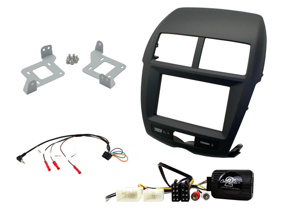 Connects2 CTKMT02 Mitsubishi ASX 2010> 2014 Non Amplified Black Double DIN Radio Installation Kit