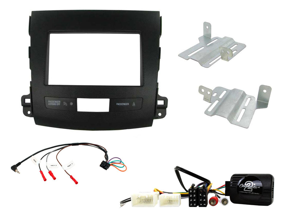 Connects2 CTKMT03 Mitsubishi Outlander 2007> 2010 Non Amplified Black Double DIN Radio Installation Kit